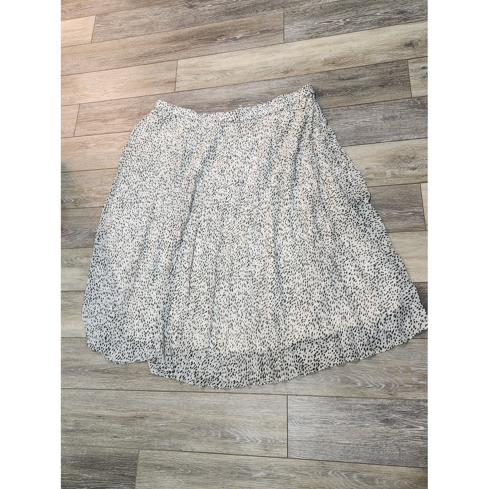 Chaps White with Black Dot Print Maxi Skirt Size 3X